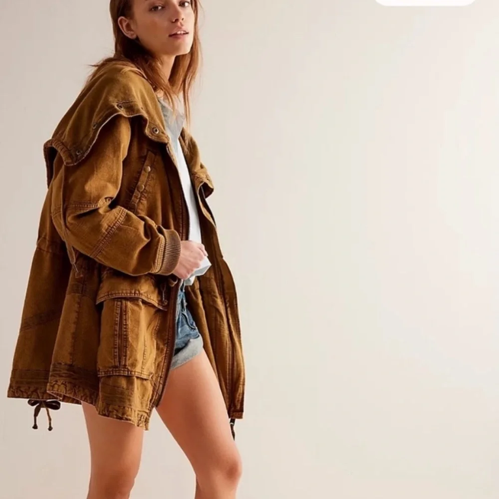Free People Brown Utility Jacket size M - Picture 2 of 10